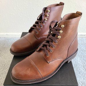 NIB JCrew Men's Kenton Cap Toe Leather Boots Size 10